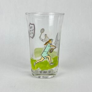 NWT Anthropologie Molly Hatch Juice Glass Make The Most Of It Tennis Players